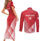 Custom England Cricket Couples Matching Short Sleeve Bodycon Dress and Long Sleeve Button Shirt Go Champions Sporty Style