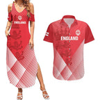 Custom England Cricket Couples Matching Summer Maxi Dress and Hawaiian Shirt Go Champions Sporty Style