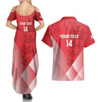 Custom England Cricket Couples Matching Summer Maxi Dress and Hawaiian Shirt Go Champions Sporty Style