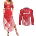 Custom England Cricket Couples Matching Summer Maxi Dress and Long Sleeve Button Shirt Go Champions Sporty Style