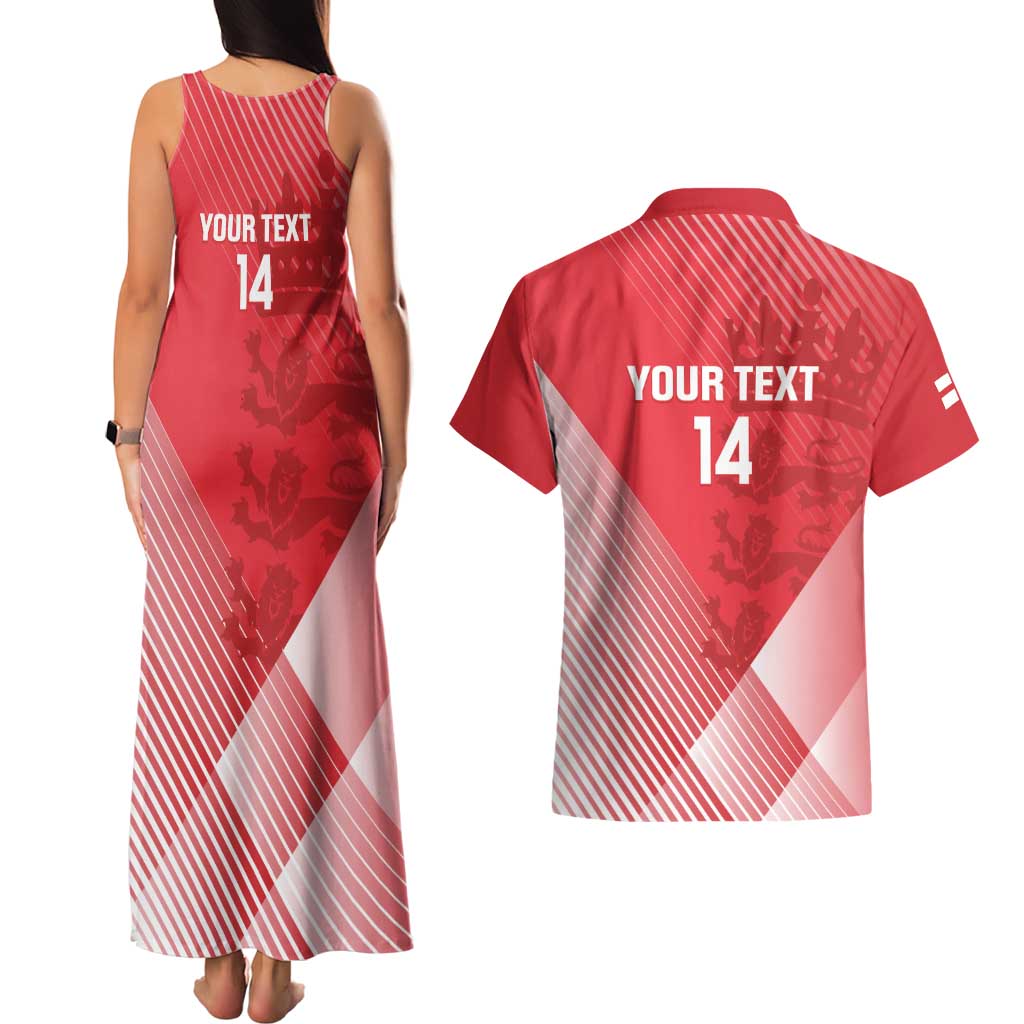 Custom England Cricket Couples Matching Tank Maxi Dress and Hawaiian Shirt Go Champions Sporty Style