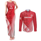 Custom England Cricket Couples Matching Tank Maxi Dress and Long Sleeve Button Shirt Go Champions Sporty Style