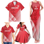 Custom England Cricket Family Matching Tank Maxi Dress and Hawaiian Shirt Go Champions Sporty Style