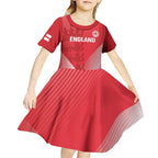 Custom England Cricket Kid Short Sleeve Dress Go Champions Sporty Style