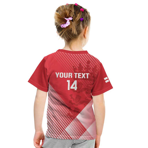 Custom England Cricket Kid T Shirt Go Champions Sporty Style