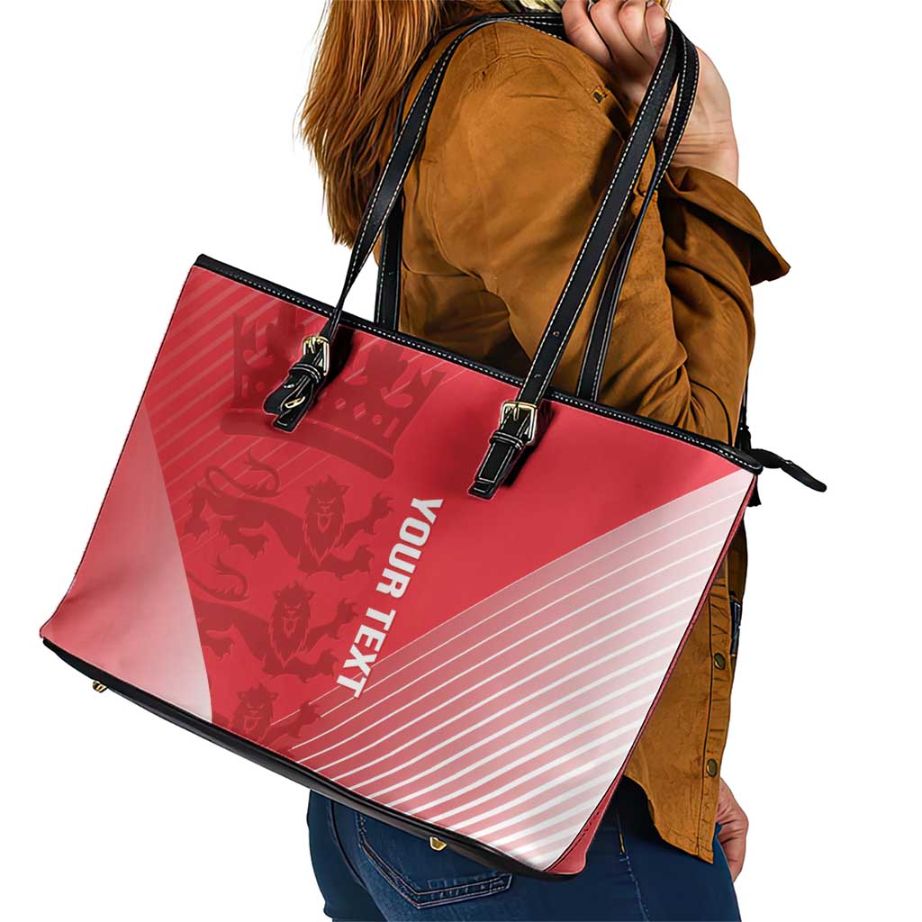 Custom England Cricket Leather Tote Bag Go Champions Sporty Style