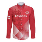 Custom England Cricket Long Sleeve Button Shirt Go Champions Sporty Style