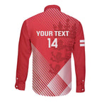 Custom England Cricket Long Sleeve Button Shirt Go Champions Sporty Style