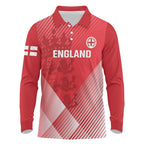 Custom England Cricket Long Sleeve Polo Shirt Go Champions Sporty Style