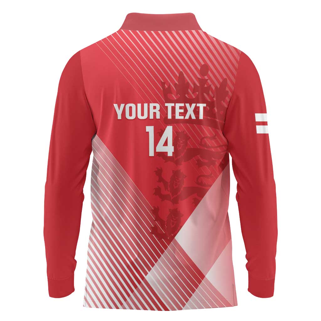 Custom England Cricket Long Sleeve Polo Shirt Go Champions Sporty Style