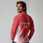 Custom England Cricket Long Sleeve Polo Shirt Go Champions Sporty Style