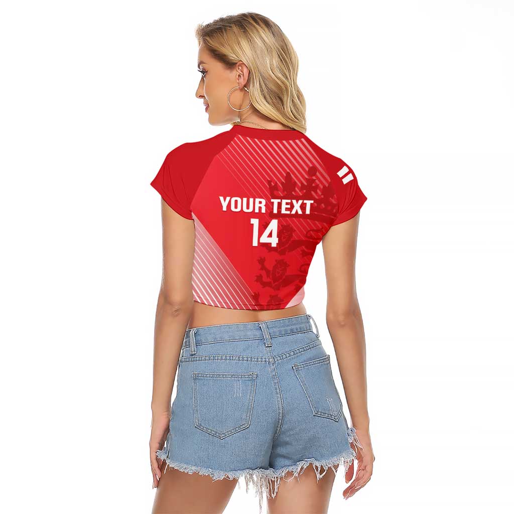 Custom England Cricket Raglan Cropped T Shirt Go Champions Sporty Style