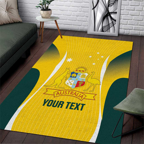 Custom Australia Cricket Area Rug Go Champions Aussie