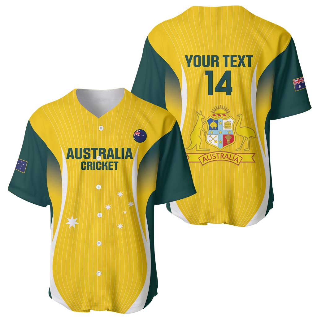 Custom Australia Cricket Baseball Jersey Go Champions Aussie