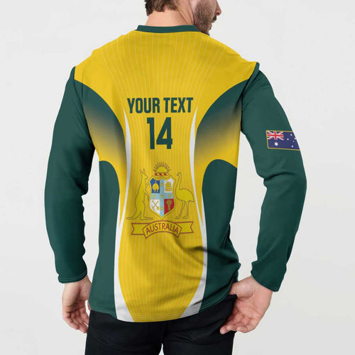 Custom Australia Cricket Button Sweatshirt Go Champions Aussie