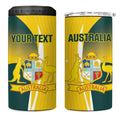 Custom Australia Cricket 4 in 1 Can Cooler Tumbler Go Champions Aussie