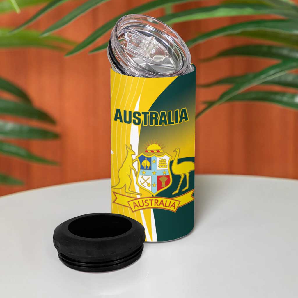 Custom Australia Cricket 4 in 1 Can Cooler Tumbler Go Champions Aussie