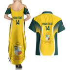 Custom Australia Cricket Couples Matching Summer Maxi Dress and Hawaiian Shirt Go Champions Aussie