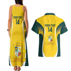 Custom Australia Cricket Couples Matching Tank Maxi Dress and Hawaiian Shirt Go Champions Aussie