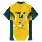 Custom Australia Cricket Family Matching Off Shoulder Maxi Dress and Hawaiian Shirt Go Champions Aussie