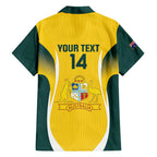 Custom Australia Cricket Family Matching Short Sleeve Bodycon Dress and Hawaiian Shirt Go Champions Aussie