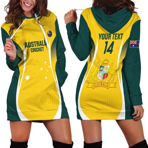 Custom Australia Cricket Hoodie Dress Go Champions Aussie