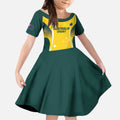 Custom Australia Cricket Kid Short Sleeve Dress Go Champions Aussie
