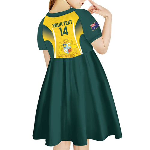 Custom Australia Cricket Kid Short Sleeve Dress Go Champions Aussie