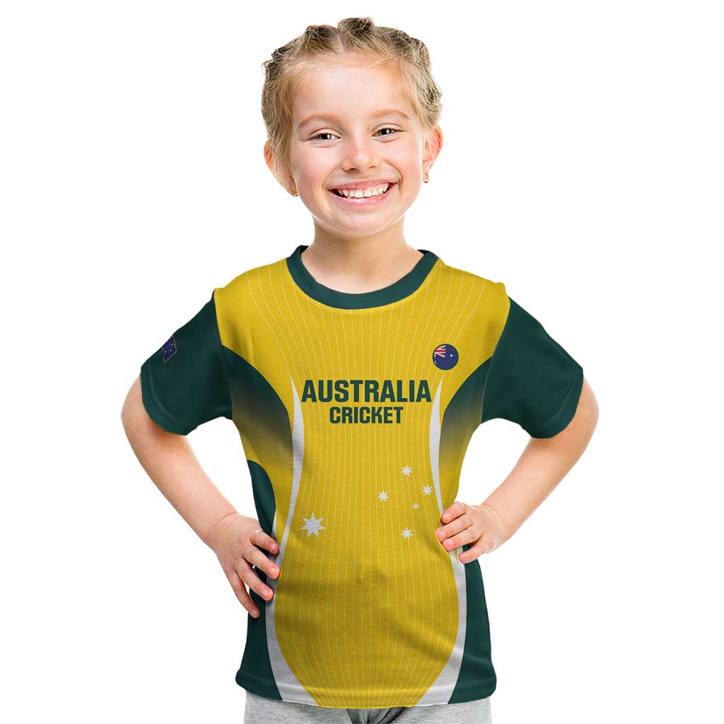 Custom Australia Cricket Kid T Shirt Go Champions Aussie