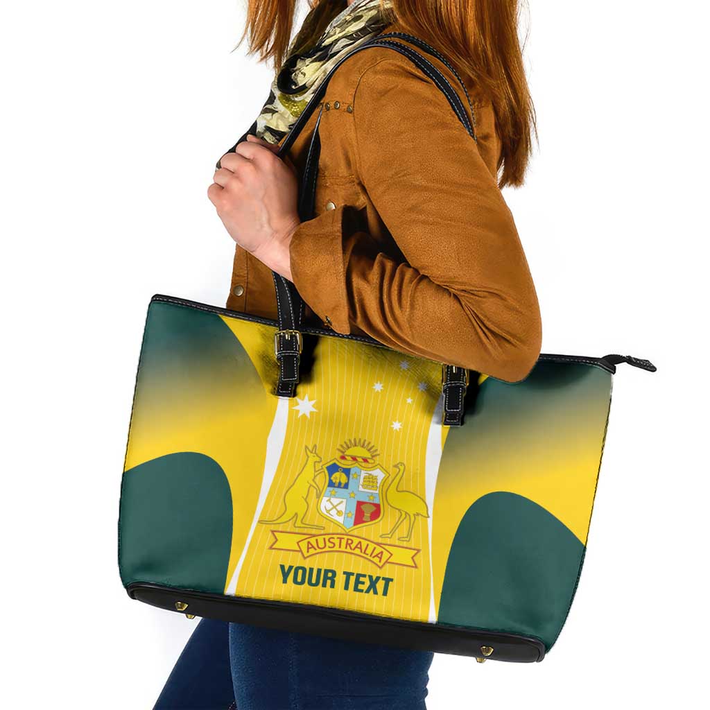 Custom Australia Cricket Leather Tote Bag Go Champions Aussie