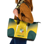 Custom Australia Cricket Leather Tote Bag Go Champions Aussie