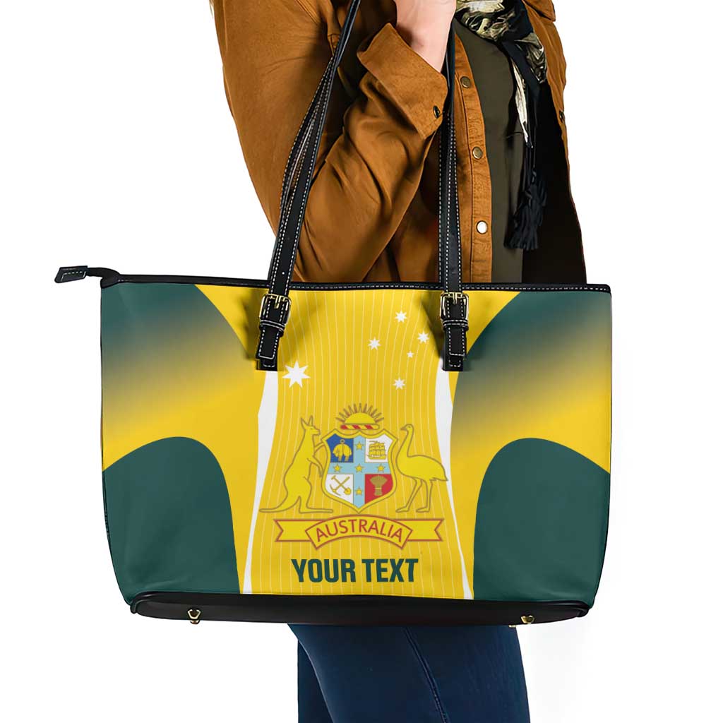 Custom Australia Cricket Leather Tote Bag Go Champions Aussie
