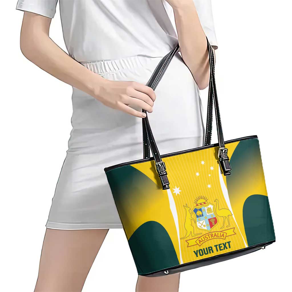 Custom Australia Cricket Leather Tote Bag Go Champions Aussie