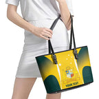 Custom Australia Cricket Leather Tote Bag Go Champions Aussie