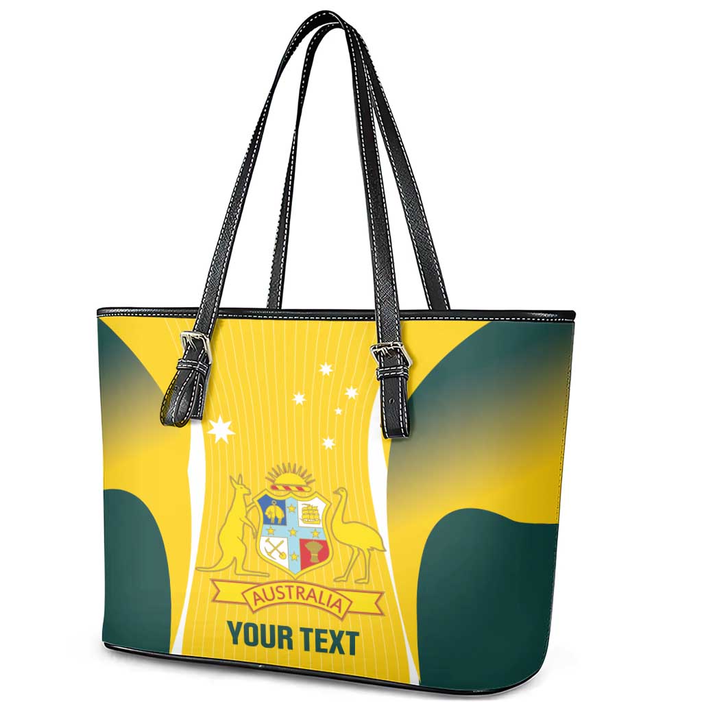 Custom Australia Cricket Leather Tote Bag Go Champions Aussie
