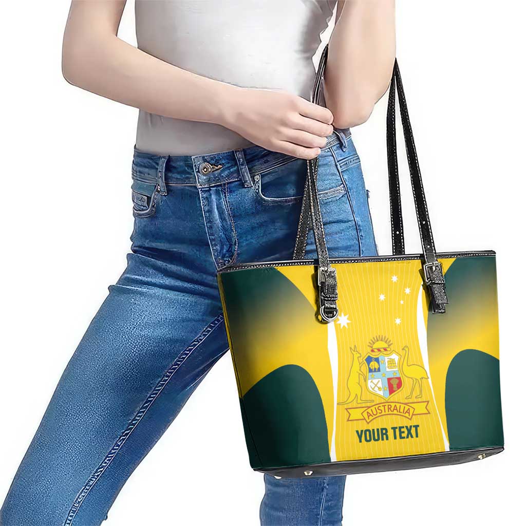 Custom Australia Cricket Leather Tote Bag Go Champions Aussie