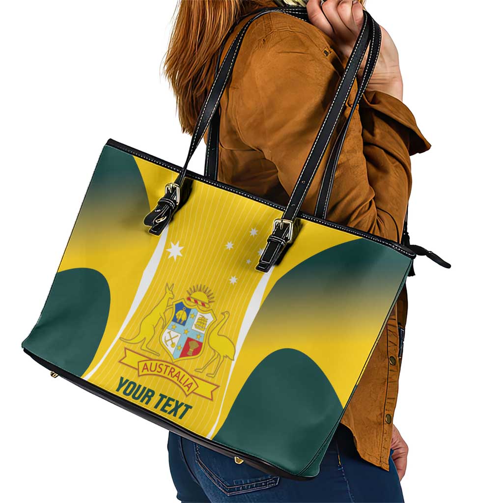 Custom Australia Cricket Leather Tote Bag Go Champions Aussie