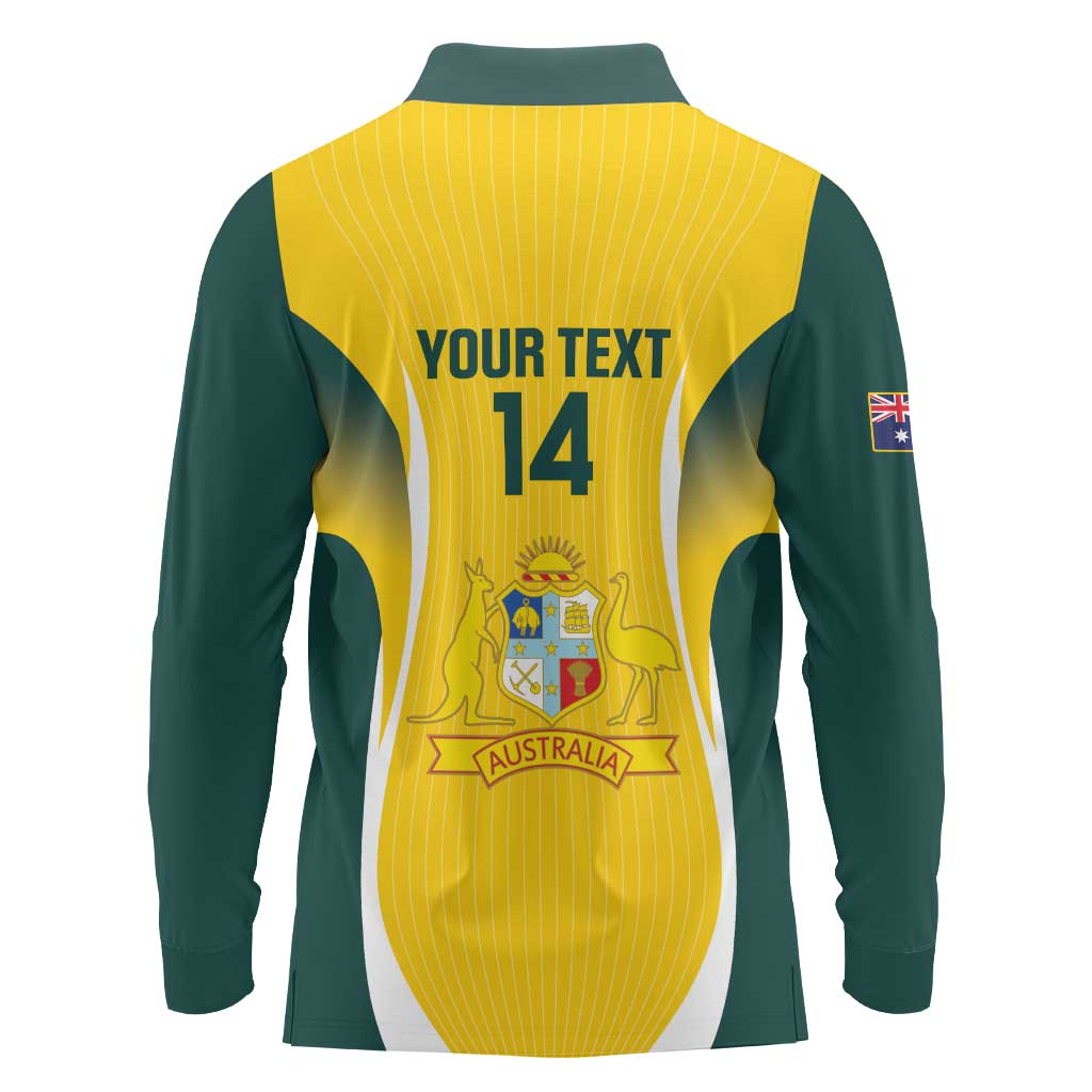 Custom Australia Cricket Long Sleeve Polo Shirt Go Champions Aussie