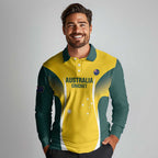 Custom Australia Cricket Long Sleeve Polo Shirt Go Champions Aussie