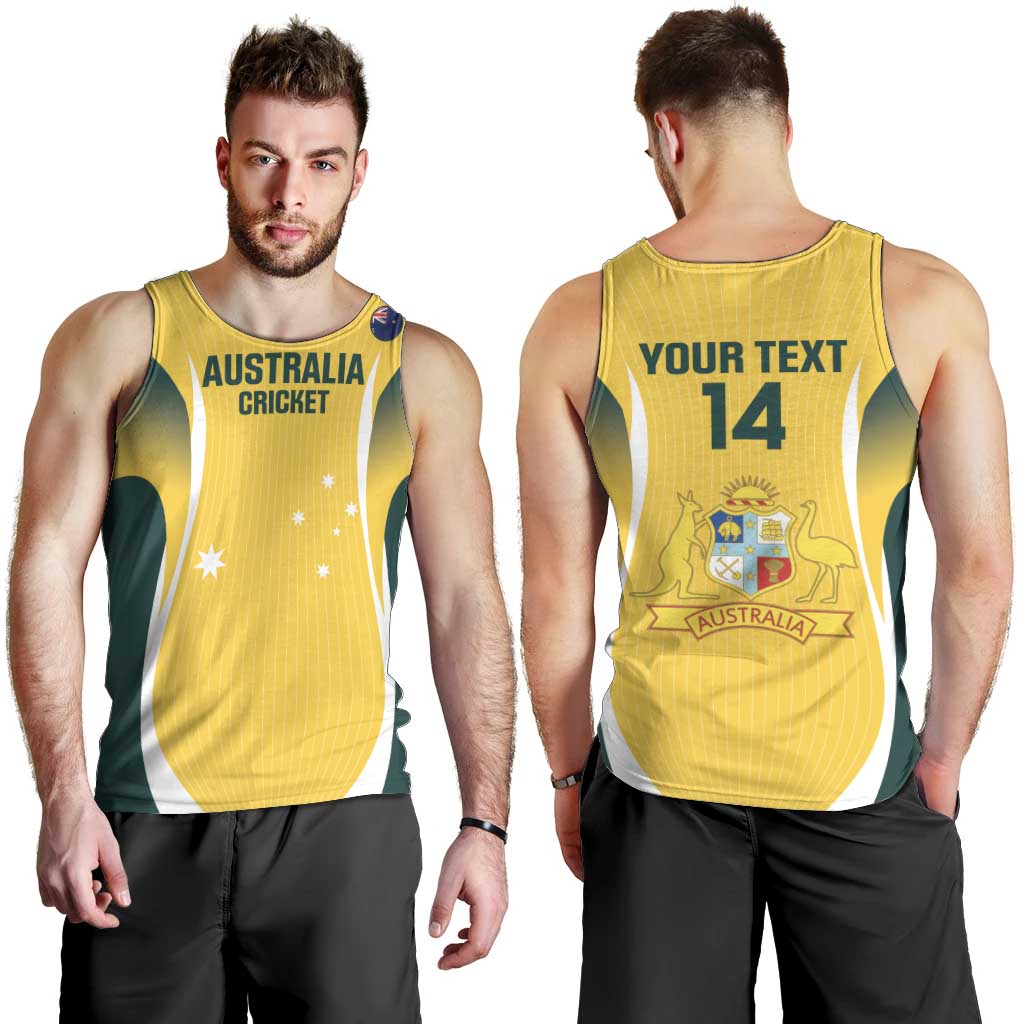 Custom Australia Cricket Men Tank Top Go Champions Aussie