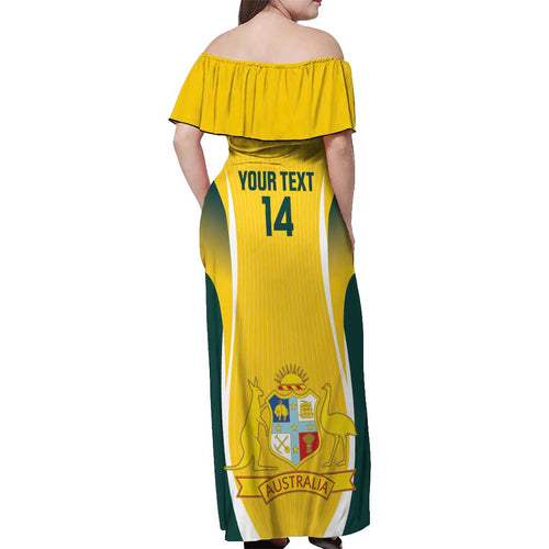 Custom Australia Cricket Off Shoulder Maxi Dress Go Champions Aussie