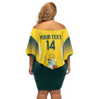 Custom Australia Cricket Off Shoulder Short Dress Go Champions Aussie