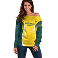 Custom Australia Cricket Off Shoulder Sweater Go Champions Aussie