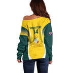 Custom Australia Cricket Off Shoulder Sweater Go Champions Aussie
