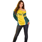 Custom Australia Cricket Off Shoulder Sweater Go Champions Aussie