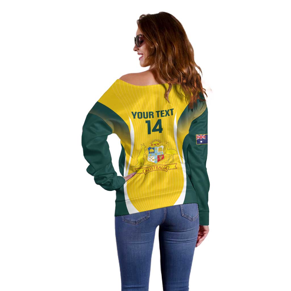 Custom Australia Cricket Off Shoulder Sweater Go Champions Aussie