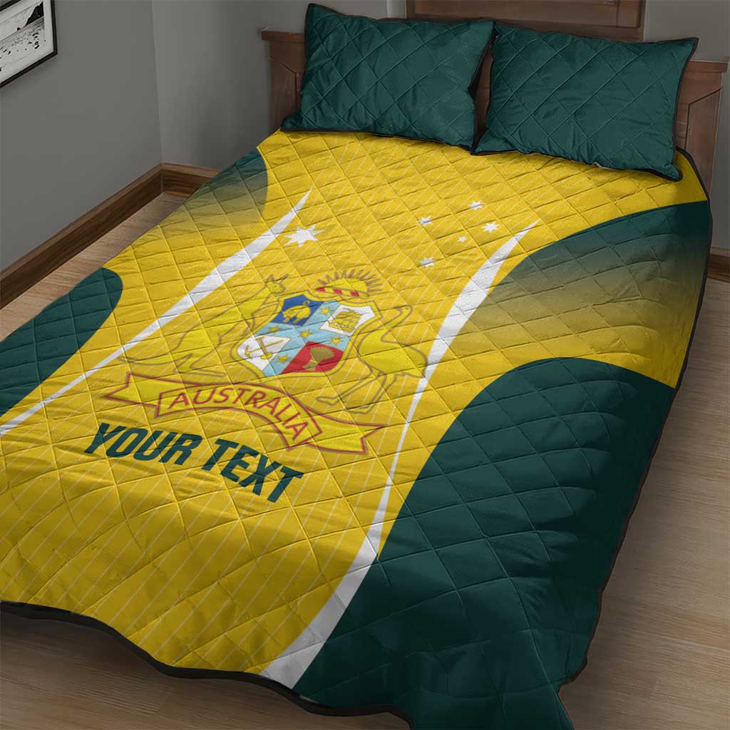 Custom Australia Cricket Quilt Bed Set Go Champions Aussie