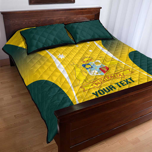 Custom Australia Cricket Quilt Bed Set Go Champions Aussie