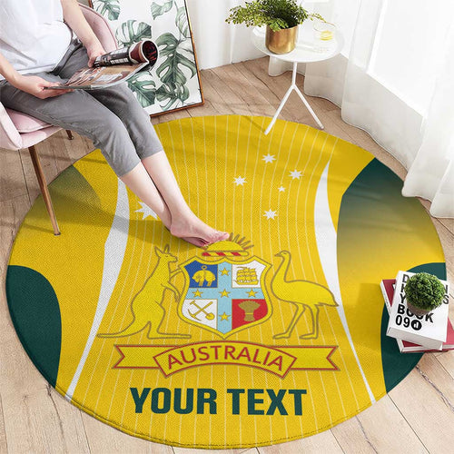 Custom Australia Cricket Round Carpet Go Champions Aussie