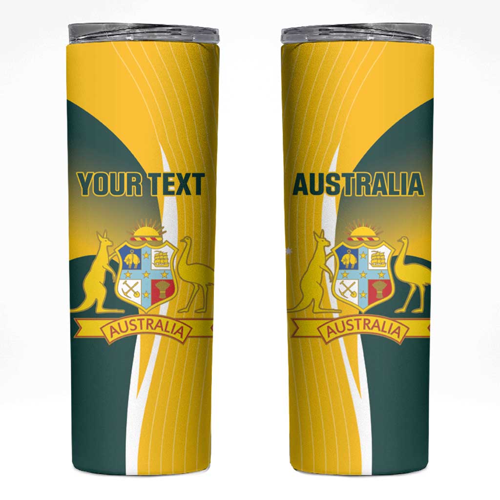 Custom Australia Cricket Skinny Tumbler Go Champions Aussie